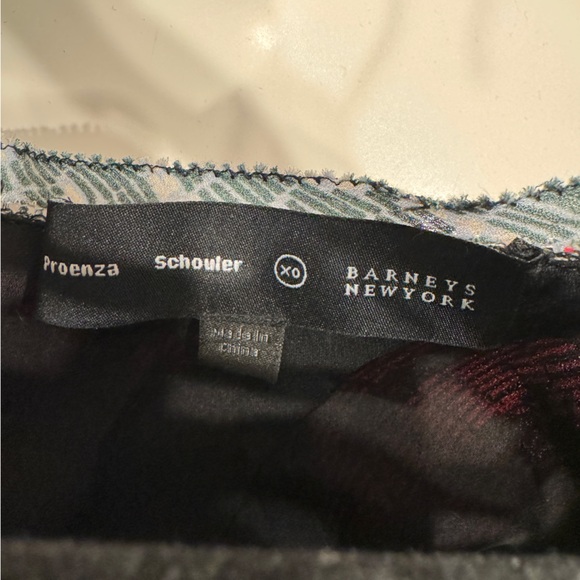 PROENZA SCHOULER Abstract-Print Silk Peplum Top - Size 10 - Picture 7 of 12